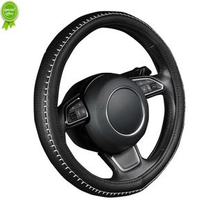 Nuovo aggiornamento Coprivolante in pelle PU colore nero con filo da cucito bianco resistente taglia M per diametro 38 cm / 15 