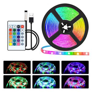 LED Strip Light RGB 2835 Bluetooth Control USB Light Light 5V Ribbon Diode لغرفة العطلات D2.0