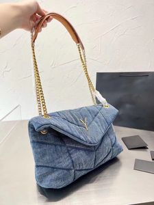 Designer Bags Cowboy Puffer Bag Tote Bag Handväskor Klassiska axelväskor Lady Silver Gold Chains Cross Body äkta läder