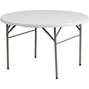 Flash-meubels 4 voet ronde tweevoudig graniet wit plastic banket en gebeurtenisklavertafel met draaggreep karperstoel