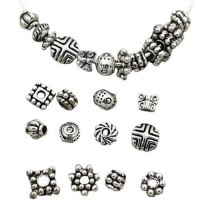 Spacer Lose Perlen Tibetische Legierung Kugel Gänseblümchen Schmetterling Blume Tier Mini Schneeflocke Für DIY Schmuck Machen M2 500 Stücke