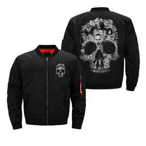 Herrenjacken Bomberjacke Pilot Männlicher gepolsterter Mantel Maßgeschneiderter Skelett-Schädel Chaqueta Masculina Hombre Extra großer Armee-Militärstil