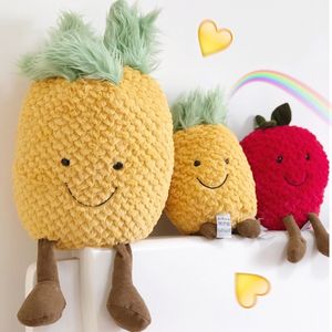 Ny leende ansikte söt docka jordgubbe liten ananas plysch leksak doll frukt födelsedag flicka hjärta gåva