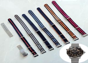Bant grupları James Bond 007 300m NATO Strap Luxury Watch Master NTTD Band Gümüş Orijinal Çelik toka WR6844638 İzle Aksesuarları