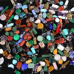 Mixed Color Assorted Charm Heart Round Star Moon Shape Stone Pendant For Jewelry Making DIY Earrings Bracelet Accessories