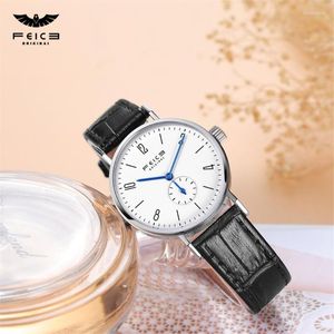 Avanadores de pulso redondo Bauhaus Women Quartz Watch Analog Display Casual Leather Watches Moda Sapphire Sapphire for WomenWristwatches Will22
