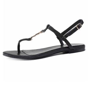 Designer Womens Flat Sandals with Gold Alligator präglade läderpatentlädersandaler med justerbart spännläder Sole EU35-EU42