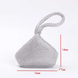 nxy Handle Rhinestones Evening Bag Silver Crystal Top Handle Bags for Women Purses and Handbags Luxury Designer Small Women's Bag 230308