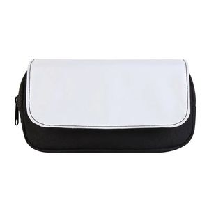 Sublimação Bolsa de maquiagem de tela de sublimação Bags de caneta em branco Duas camadas Viaje o logotipo personalizado de impressão de bolsa de cosméticos com zíper