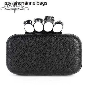 Kvällspåsar Lykanefu Knucklebox Handväska Kväll Bag Box Clutch Purse With Skull Head Women Bag Day Clutches Ladies With Chain Small/Big 0315/23