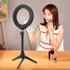 Tripods PULUZ 6.2"USB 3 Modes Dimmable LED Ring Vlogging Pography Video Lights Desktop Tripod Holder With Cold Shoe Ball Head