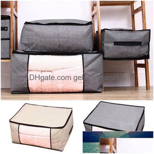 Storage Bags Nonwoven Family Save Space Organizer Bed Under Closet Box Clothes Toy Divider Organiser Quilt Duvet Blanket Holder1 Dro Dh3Jh