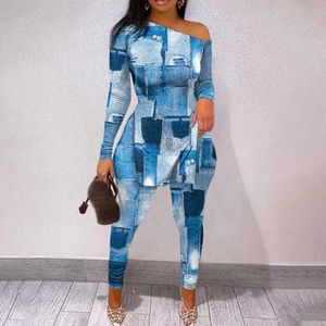 Kvinnor Sexiga casual Tracksuits Letter Tryckt Two Piece Pants Matching Set Outfits Anpassa Split T Shirt Leggings Outfits