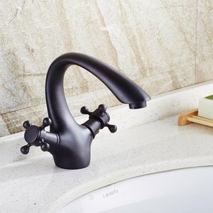 Rubinetti per lavabo da bagno Rubinetto in bronzo nero Produttori all'ingrosso di impianti idraulici per lavabo da doppio a singolo foro in rame europeo per conto di A