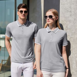 Polos masculinos Camisas de golfe masculinas e femininas 38% Mercerizou camisas de pólo de algodão de alta qualidade camisetas de manga curta