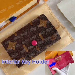 Designer Woman Plånböcker Interiör Key Chain Holder Mens Wallet Luxury Cardholder Womens Designer V Purses Card Holders With Box