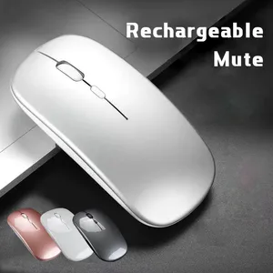 Trådlös Mute Mouse -uppladdningsbar speltillbehör Minikator 2.4G Gamer USB -möss för Laptop MacBook PC Dropshipping