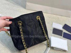 Borsa da donna di lusso borsa a tracolla modello rombo borsa a tracolla borsa in nylon quotidiana con dimensioni nere 22 * 21 cm
