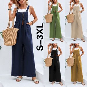 Kvinnors fashionabla en axel sommar jumpsuit klädig vanlig casual byxor med remmar rompers petite overaller plus size s-xxxl