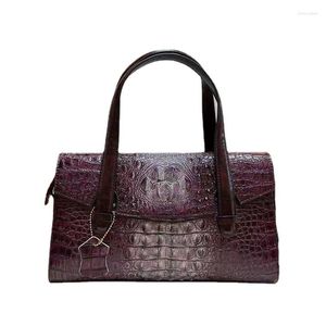 Evening Bags Bag European And American Fashion Crocodile Pattern Square Shoulder Crossbody Genuine Leather Large Capacity Handbag