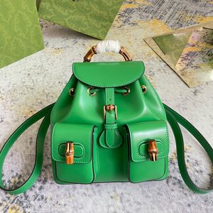 Rucksackbeutel Frauen Designer Handtaschen Crossbody -Umhängetaschen Echte Ledertasche große Kapazität Zwei Bambus -Top Griff Rucksäcke Geldbeutel