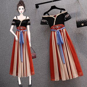 エスニック服プラスサイズの女性2023チョンサムスカートドレス夏の中国語スタイル古代の改善ハンフレトロスーパーフェアリースカートニック