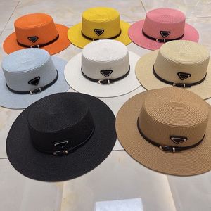 Wide Brim Straw Bucket Caps Hats Fedora for Men Womens Designer Sun Protection Spring Summer Fall Beach Vacation Getaway Flat Top Headwear with Black Ribbon Assorted