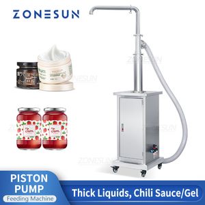 Zonesun Automatisk tjock flytande matningsmaskin Chili Pastasås Lotion Pastan Kolvpump för fyllnadsproduktionslinje ZS-FP1