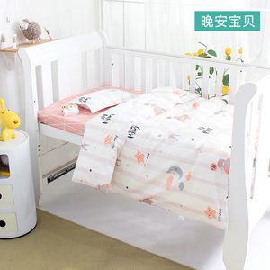Bettwäsche-Sets 3-teiliges Set Babybettbettwäsche Baumwolldruckblatt Bettbezug Fall Kissenbezug Kinderbettwäsche Kinderzimmersachen Anpassen der Größe 230316