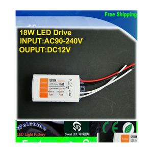 Transformadores de iluminação 12V 1.5A 18W 100240V Driver seguro para a faixa LED RGB Teto Luz BB Drop Drop Lights Acessórios DH3Q2
