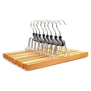 Hangers Racks 8 Piece Wooden Series Slack Hangers Non-Slip Wood Pants Hangers with 360 Degree Rotation Anti-Rust Hook Clip Hangers for Pants S 230316