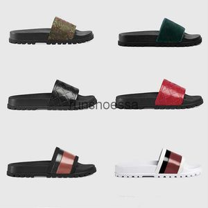 Designer tofflor män kvinnor glider läder gummi sandal tryck plattform skor mode casual randig toffel med original låda 35-48