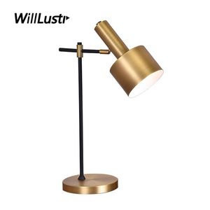 Minimalist Iron Table Lamp Creative Metal Torch Light Luxury Hotel Bar Cafe Study Office Living Room Bedside Gold Desk Lighting