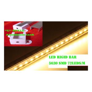 Luzes de barra de LED 100x Hard Strip 5630 Smd Cool Branco Quente Rígido 72 Luz com Estilo U Casca de casca de estilo U Tampa final DHS Drop Drop Lighting DHNXM