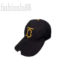 Hiphop B Baseball Chapéu masculino Capinho de designer feminino ao ar livre primavera verão bordado preto bordado