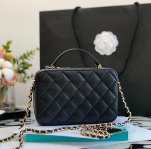 10A Fashion Crossbody Quality حقيبة يد فاخرة حقيبة أسود كتف الكتف حقيبة على حقيبة تشيان مصغرة كافيار كافيار Lambbskin مغلي محفظة أعلى من الدرجة الجلدية