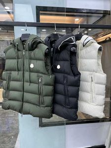 Men's Vests Man Down Jackets Parkas Coats Puffy Hooded With Sleeve Budge Unisex Windbreaker Outwears Bomber Thick Asian Size T230316