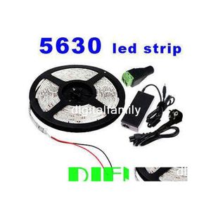 LED -remsor Super Bright Strip Light Flexible 5630 SMD 300 5M varm vit cool 12V vattentät tillsätt 6a strömförsörjning för sovrum/levande d dhx1x