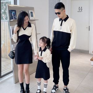 Family Matching Outfits Family Clothes Mom Daughter Equal Dress Women's Dresses Parent-Child Matching Sweatshirts Long Sleeve Dad Son Matching t Shirt 230316