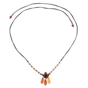 Anhänger Halsketten Boho Stil Stein Perlen Stirn Kette Stirnband Frauen handgemachte ethnische Stammes-Party-Schmuck