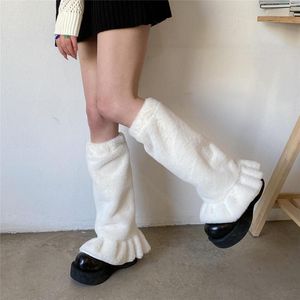 Mulheres meias, luxuoso, a quente cor de cor sólida sem pés, tampa de bezerro de streetwear para meninas preto/leitosa branca/rosa
