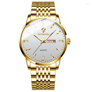 Wristwatches BINBONG 2023 Fashion Watch Men Stainless Steel Top Waterproof Luminous Wristwatch Mens Watches Sports Quartz Date