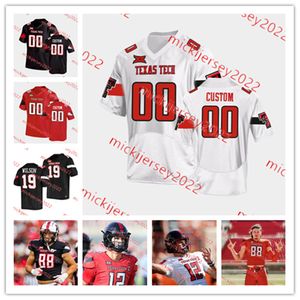 Texas Tech Football Jersey Customed Mens Jason Lloyd Kaden Weatherby Monroe Mills Trey Cleveland Tony Bradford Jr. Malik Dunlap Texas Tech Red Raiders Jerseys