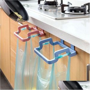 Ganci Rails Hanging Trash Bag Rack Immondizia Supporto per la conservazione dei rifiuti Armadio portatile Gadget da cucina Drop Delivery Home Garden House Dhvi6