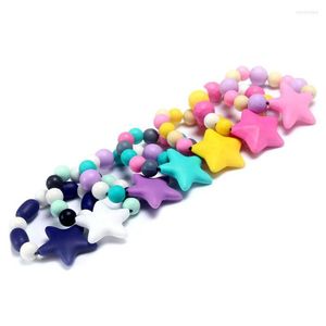 Strand MHS.SUN Lovely Baby Silicone Bracelets Food Grade Star Chewing Beads Bangles Infant Nursing Jewelry Teether Toy ST4009