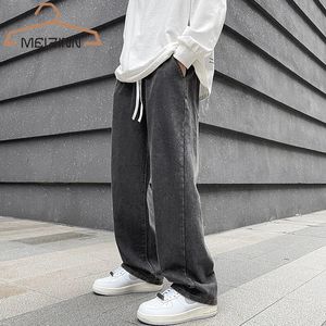 Męskie dżinsy męskie czarne dżinsy marka wiosenna hip hop streetwear koreańskie szerokie nogi dżinsy męskie spodnie mody y2k proste dżinsy menu 230316