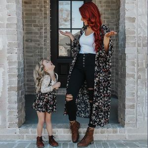 Mommy & me dresses Outfits Flowy Kimono Cardigan Open Front Loose Beach Coverups Swimsuit Cover Up