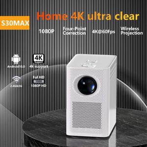 Android Wifi Mini Smart Projector para Home S30Max Theatre 4K1080P Full HD Bluetooth Portable LED Video Projector para smartphone