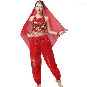 Stage Wear Women Belly Dance Costumes Suit de Halloween Desempenho Dançando Conjunto de Chiffon