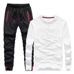 Männer Trainingsanzüge Herbst Bestickte Mode Hose Oansatz Langärmelige Casual Anzug Trainingsanzug Männer Track Zwei Stück Streetwear Kleidung Schweiß